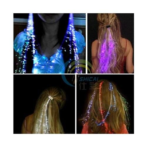 Electronic Masquerade LED Flash Braid Costume Party Optical Fiber Braid Role Play Glow Hair Braid Prop