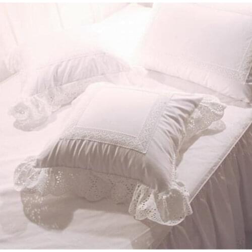 European exquisite cushion cover sun flower embroidered lace Satin cotton pillow cover handmade bedding textile decorative gift