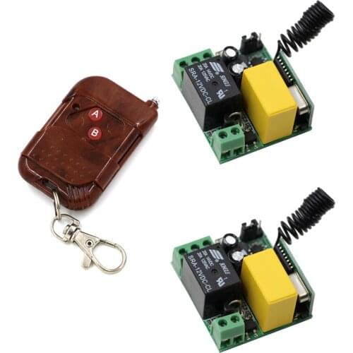 Hot Sale AC220V 1 CH 10A Remote Control Switch Relay Receiver Transmitter LED Lamp Light Remote 2Keys Wireless Switch 315/433Mhz