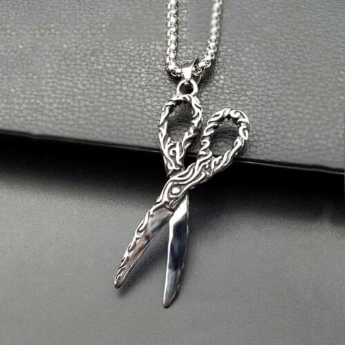 Scissor Neckalce Choker BFF Punk Cosmetologist Gift Gothic Hairdresser Jewelry Hairstylist Stainless Steel Pendant Necklaces