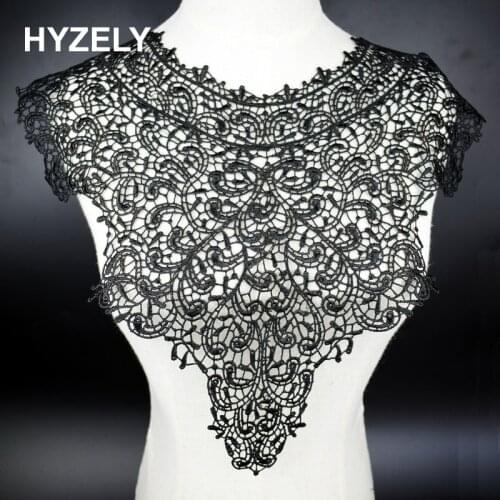 Beautiful 1pc Embroidery Big Flowers Lace Neckline Fabric, DIY Collar Lace Fabrics for Sewing Supplies Crafts BW109