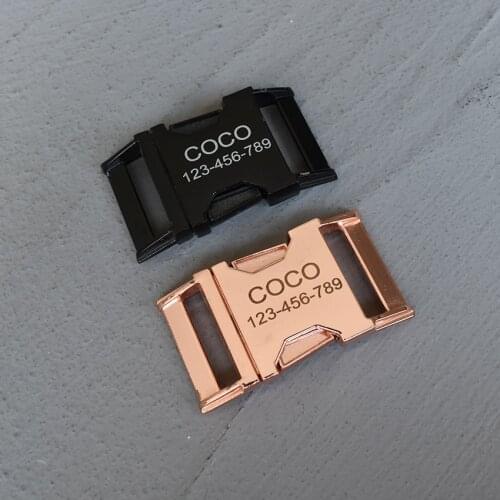 LOGO 50 Pcs 30mm Laser Engraving Webbing Metal Belt Straps Buckle for Bag Backpack Pet Dog Collar Necklace Paracord Garment