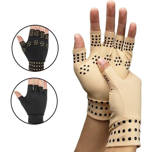 Health care pressure finger joint protection anti-slip semi-guiding glue rehabilitation training gloves