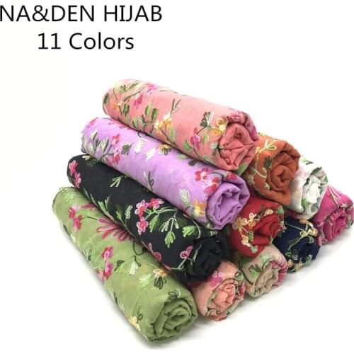 Fashion Muslim hijabs glitter embroidery women scarf cotton wraps fashion foulard viscose print tassels bandana fast shipping