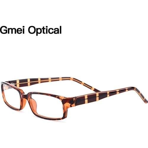 Gmei Optical Trendy Rectangle Full Rim Plastic Glasses Frames For Men and Women Myopia Presbyopia Prescription Eyeglasses H8007