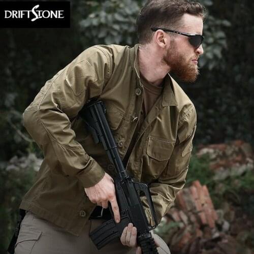 Men Army Camouflage Military Shirt Spring SWAT Combat Tactical Shirts Breathable Waterproof Cargo Shirt Outerwear Multi Pockets