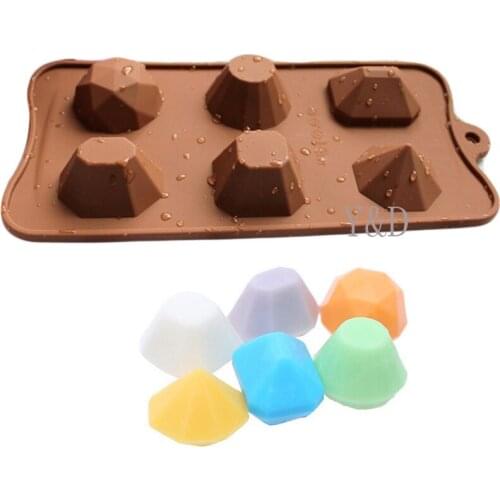 NEWEST 2 PCS Diamond Jewel Shape Silicone Chocolate Fodant Cake Mold Candy Jelly Ice Mould Moulds
