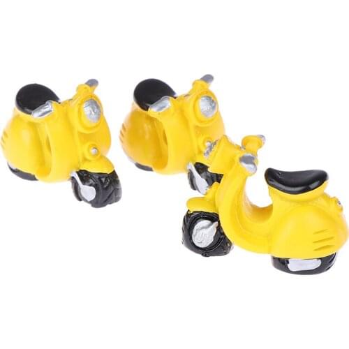 New 1pc Colorful Dollhouse Fairy Motorcycle Crafts Micro Landscape Miniature Resin Tricycle Garden Doll Houses Decoration