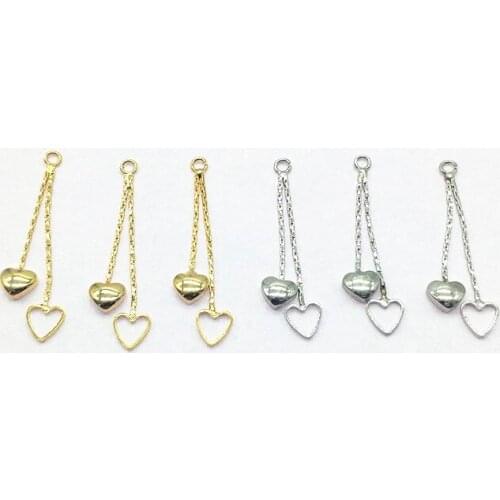 New arrival! 33x6mm 40pcs Plating Real gold Heart/Chain Charm For Earring DIY parts,Jewelry Accessories Findings & Component