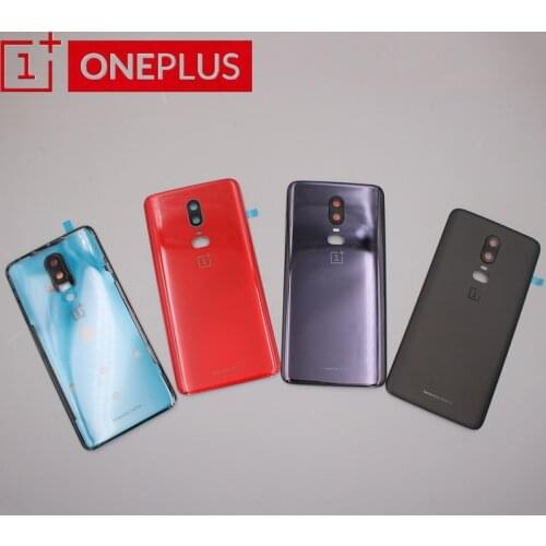 Original Back Housing Replacement For Oneplus 6 Back Cover Battery Glass For one plus 6 1+6 Door Rear Repair Parts + Camera Lens