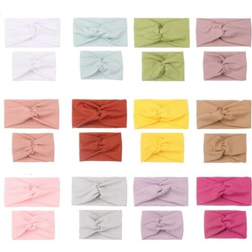 2Pcs/Set Mom & Baby Headbands Mother Baby Turban Mom Daughter Elastic Hairband Floral Print Parent-Child Hair Accessories