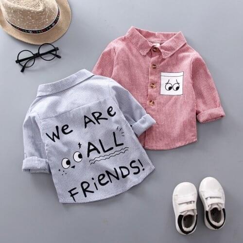 Boys Shirts for Children Kids Plaid Shirt Autumn Long Sleeve Jacket Toddler Boy Shirt Baby Childrens Striped Shirt Clothes