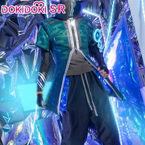 Dokidoki-SR Game LOL TRUE DAMAGE Yasuo Cosplay Costume Men League of Legends Cosplay Yasuo Costume League of Legends