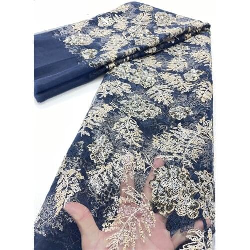 XIYA Top Selling African Lace Fabric French Mesh Sequins Lace Fabric With Sequin For Wedding Party Nigerian Net Lace 4089B-2