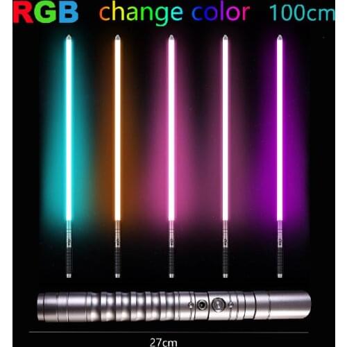 100cm Cosplay Toy RGB 11 Color Lightsaber Light Stick Saber Metal Sword Discoloration Laser Luminous Outdoor Creative Wars Toys