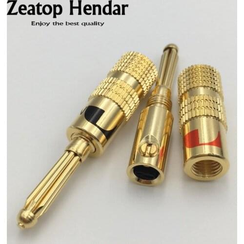 20Pcs New Gold Plated Brass Cover 4mm Nakamichi Banana Male Plug for Video Speaker Adapter Audio Connector High Quality