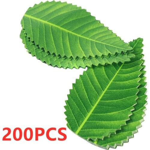 200Pcs Green Leaf Japanese Food Sushi Decoration Leaves Sushi Grass Creative Plastic Leaf Sashimi Decor Tools