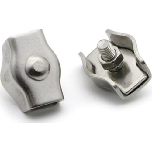 316 Stainless Steel Wire Rope Single Clips Simplex Cable Clamps M2-M8
