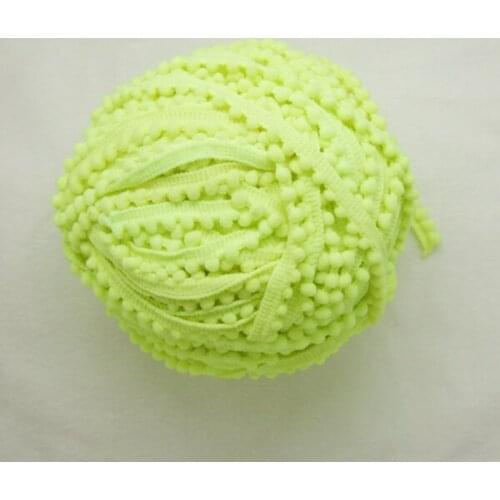 5 yards cute shine green mini color polyester PomPom fringe trim draper ball Accessories sew 0.5" ball 0.8cm edge