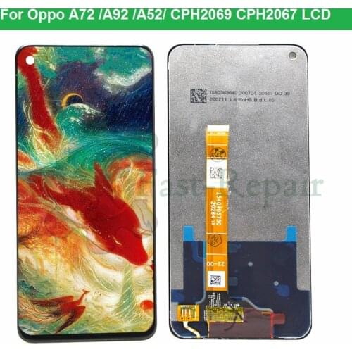 6.5"Original For Oppo A52 CPH2061 CPH2069 A72 CPH2067 LCD Display Screen Frame+Touch Panel Digitizer For Oppo A92 CPH2059 lcd