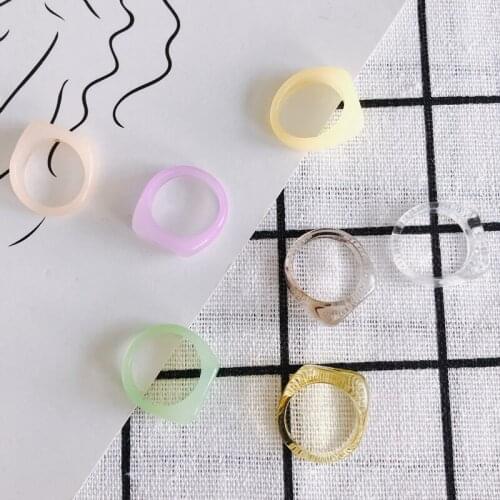 DIY jewelry accessories wholesale resin simple and colorful translucent candy color ring face ring material accessories