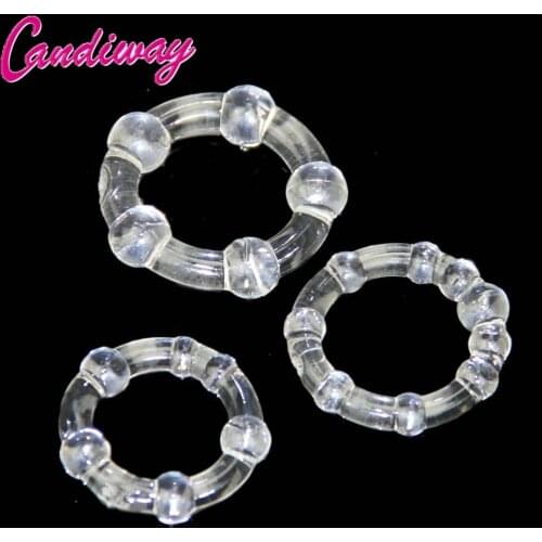 BASICS Triple Clear Cock Ring Set 3pcs Sex Toys beads Cock Rings Erotic Adult Products Chastity Device Time Delay Penis Rings