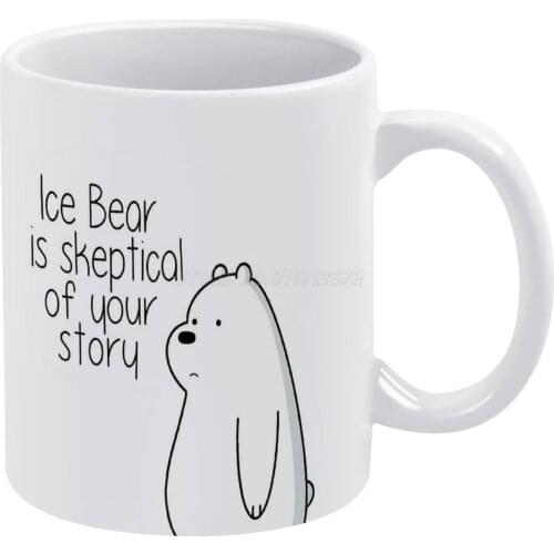 Ice Bear White Mug Coffee Mug 330ml Ceramic Home Milk Tea Cups and Mugs Travel Gift for Friends Procreate Photoshop Handmade Fun