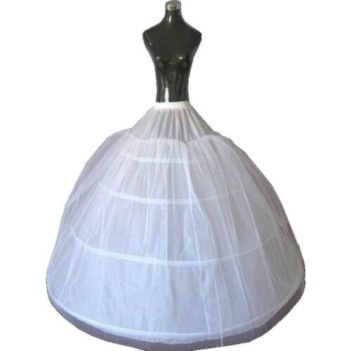 White 4 Hoop Petticoat Wedding Gowns Crinoline Accessories Underskirt In Stock