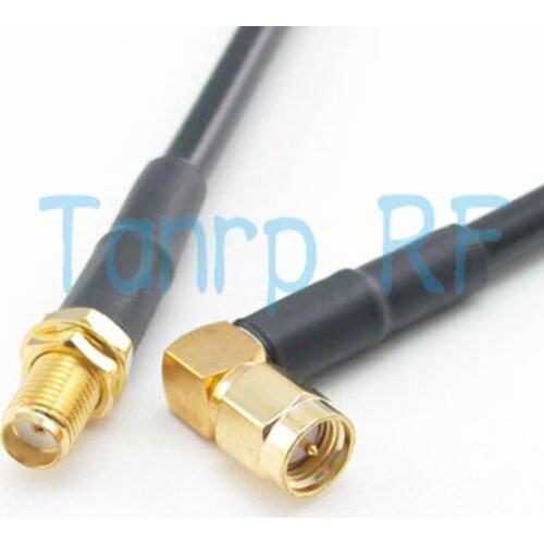 Freeshipping! SMA female jack to SMA male plug Right Angle RG58 RF Pigtail jumper coaxial cable 100CM 3feet Wholesale