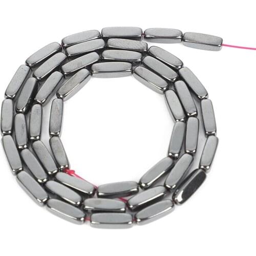 2-8mm Flat Rectangle Black Hematite Bead Natural Stone Beads For Jewelry Making DIY Loose Space Beads Necklace Bracelet Handmade