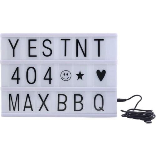 Cinema Lightbox A4 Cinematic Light Box with 90 Letters Free Combination for Wedding, Home, Photoshoots, Birthday Party