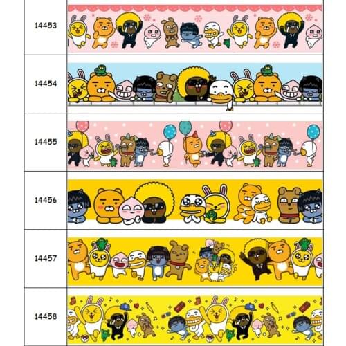 DUWES 50yards Ka Printed Grosgrain Ribbon Accessory Hairbow Headwear Decoration DIY Wholesale OEM D1626