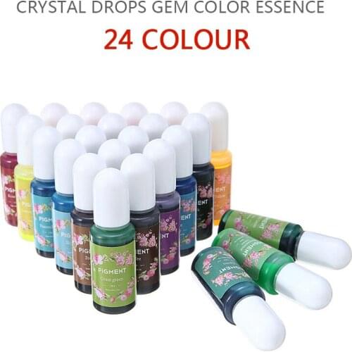 24 Colors 10ml Epoxy UV Resin Coloring Dye Art Colorant Pigment Professional DIY Craft Jewelry Making Accessories