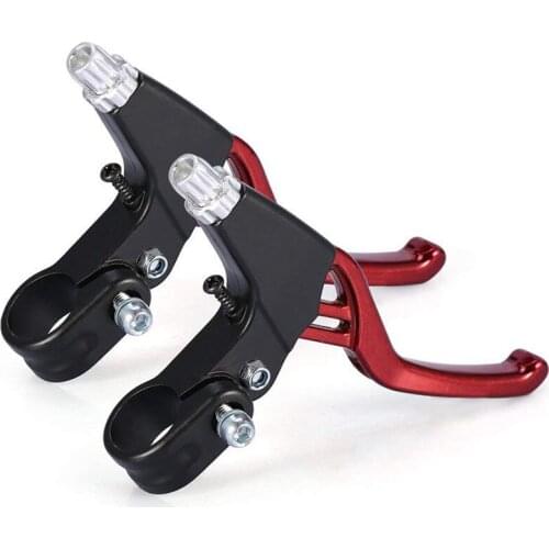 Mountain Bike Brake Lever Handlebar Folding Bike Gear Brake Handle Aluminum Alloy Brake Hand Bar Red