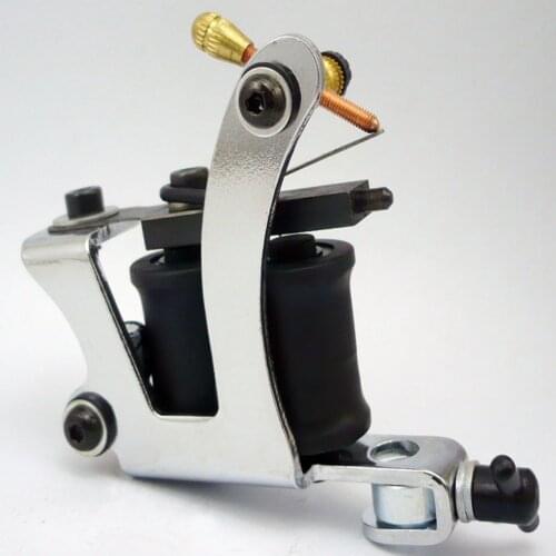 Chrome Tattoo Machine For Beginner Tattoo Apprentice Machine 10 Warps Coil Guns For Liner and Shader Free Shipping TM-358