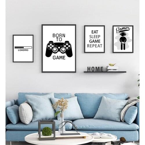 And s Decoration for Kids Bedroomroom 2021 New Boys Wall Art Paintings Home Decor Gamer Quotes Canvas Picture Print