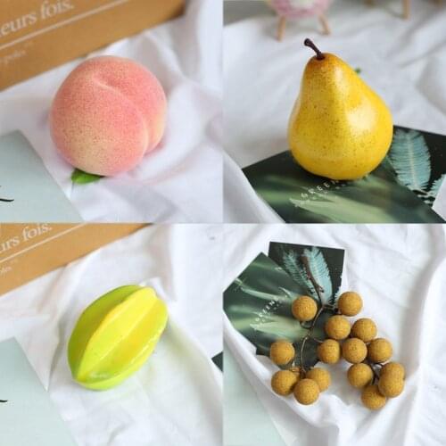 Simulation Fake Fruit Model Artificial Lemon Apple Pear Banana Peaches Carambola Wedding Party Photography Studio DIY Ornaments