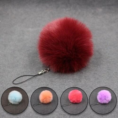 Beautiful Korean Style Smart phone Strap Lanyards for iPhone Samsung Cute Wool Ball Decor Mobile Phone Strap Rope Phone Charm