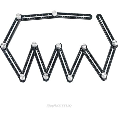 12-Side Rulers Tile Opening Locator Paving Floor Tiles Folding Rule Universal Perforation Multi Angle Measuring Ruler N13 20