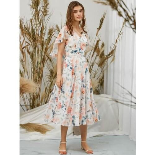 MACloth Womens Chiffon Dresses