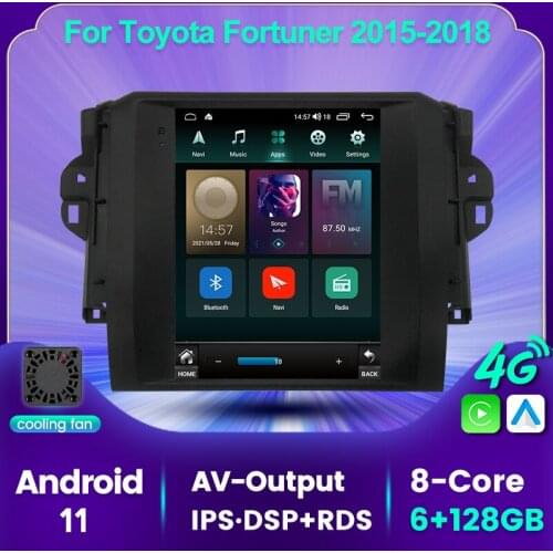 IPS Tesla Screen Stereo Multimedia For TOYOTA Fortuner Hilux Revo 2015-2018 Radio Android 11 GPS Navi Carplay Car Video Player