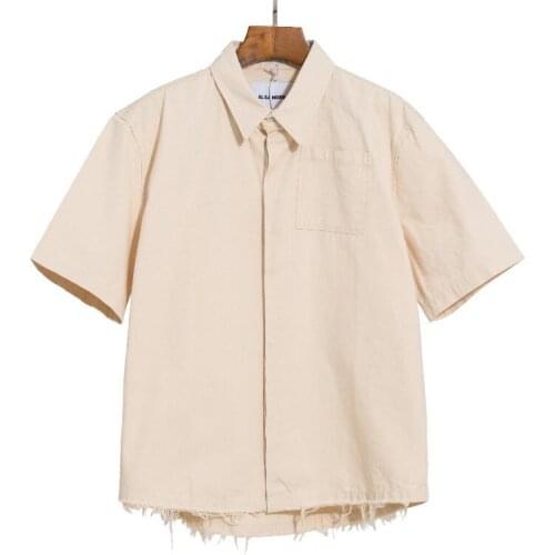 2021 Summer Style High Quality JIL SANDER Oversized Short Sleeve Printed Letter Workwear Shirts Men Women Canvas Casual Shirt