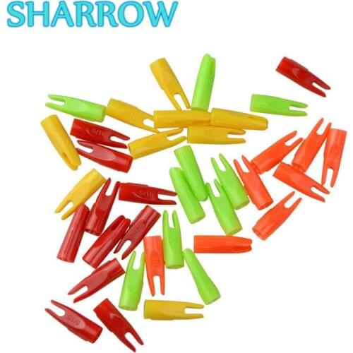 50/100pcs 5/16" Arrow Nocks Pin Plastic Tails Wood Bamboo Arrow Shaft Arrow DIY Tools For Training Shooting Archery Accessories