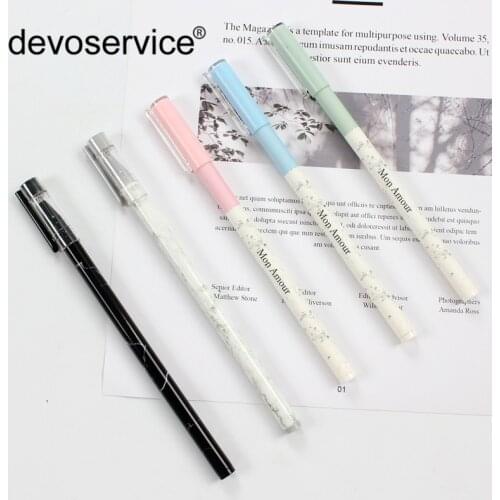 New 6Pcs/Set Simple Marbled Gel Pen Cute Ball Pens Stationery Promotional Gift Stationery School & Office Supply Signature Pens