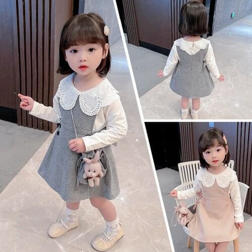 Girls Clothing Plaid Dress + Blouse Tracksuits For Girls Casual Style Tracksuit Girl Spring Autumn Costumes For Children