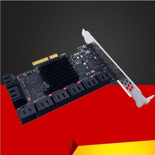 Chia Mining Riser 16 Port PCIE SATA Card PCI Express SATA Controller PCIE to SATA 3.0 Expansion Card PCI E X4 SATA3 Add On Cards