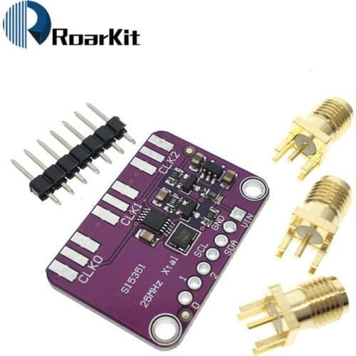 1PCS DC 3V-5V Si5351A Si5351 I2C Clock Generator Breakout Board Module Signal Generator Clock 8KHz-160MHz For Arduino