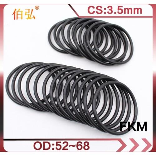 1PC Rubber Ring Green FKM O ring Seal 3.5mm Thickness OD52/54/55/56/58/60/62/65/68mm Rubber ORings seal Oil Ring Gasket