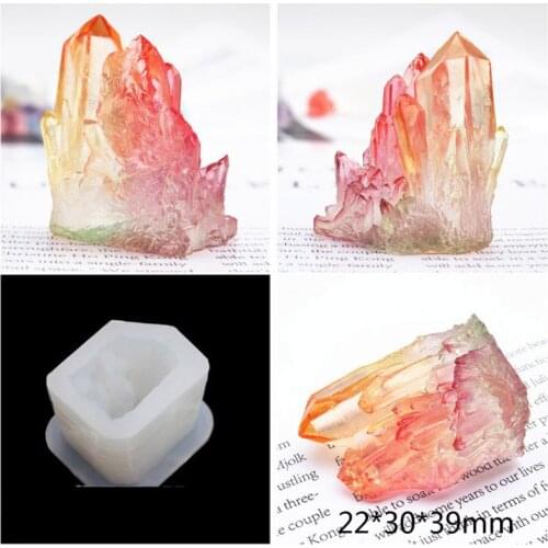 Handmade Natural Crystal Quartz Rock Cluster Geode Druzy Stone Epoxy Resin Mold Pendant Mold Resin Jewelry Making Tools