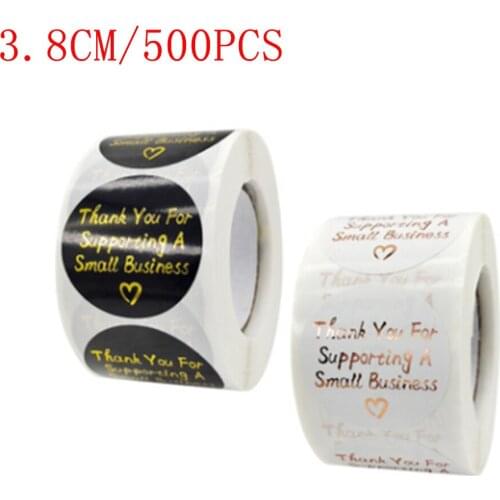 Thank you For Supporting A Small Business Decor Stickers With With Gold Foil Black White Background Thank You Stickers For Pack